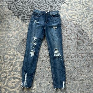 Dollhouse Distressed Skinny Jeans Blue 27